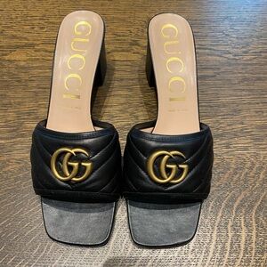 Gucci Nappa Charlott mules Size 41.5 Black with box and shoe bags